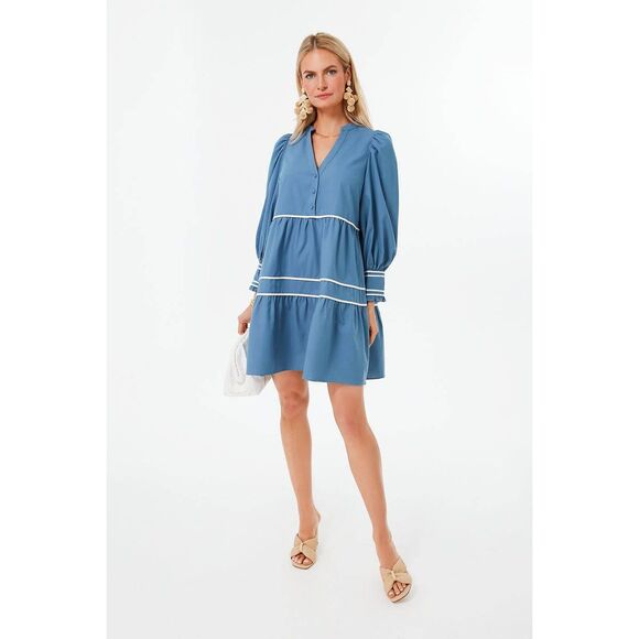 Tuckernuck Dresses & Skirts - Tuckernuck Pomander Place Blue Tiered Abby Dress mini cottage core medium